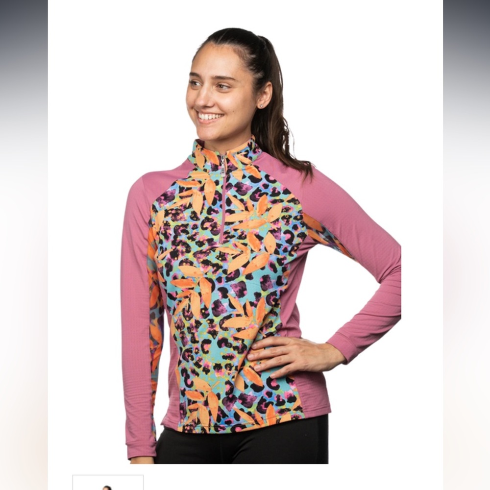 EIS Paneled Cool Equestrian SPF 50+ Long Sleeve Tropical Shirt XL NWT